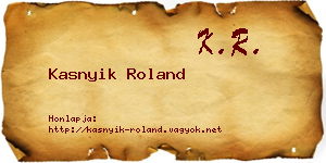 Kasnyik Roland névjegykártya